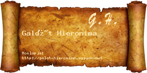 Galát Hieronima névjegykártya